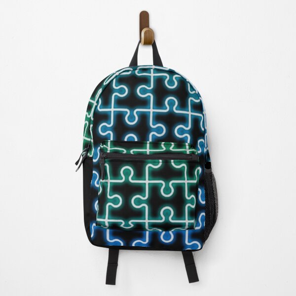 Item preview, Jigsaw Puzzle Piece Aqua Neon Pattern designed and sold by PhyrexiaB.