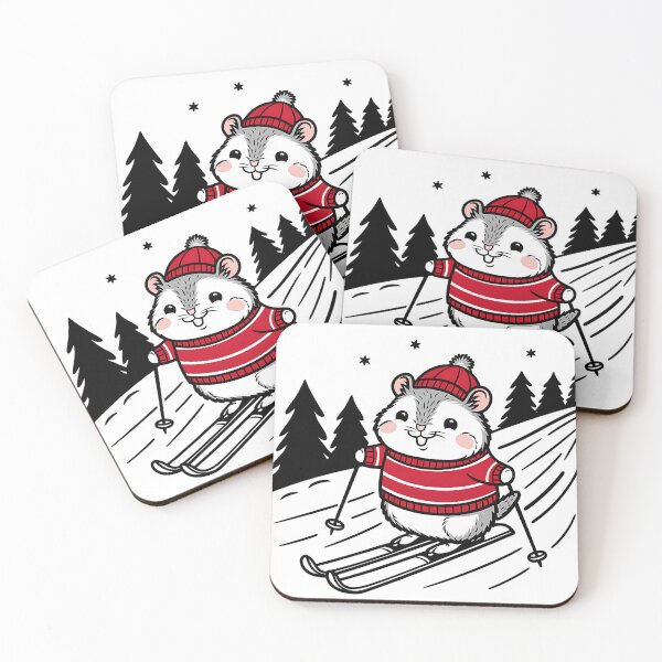 Item preview, a hamster on skis designed and sold by GabbyKI261.