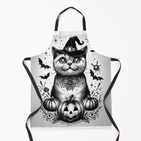 Item preview, sketch of halloween cat with pumpkin, cute black cat, brilliant eyes designed and sold by DSoriaDesign.