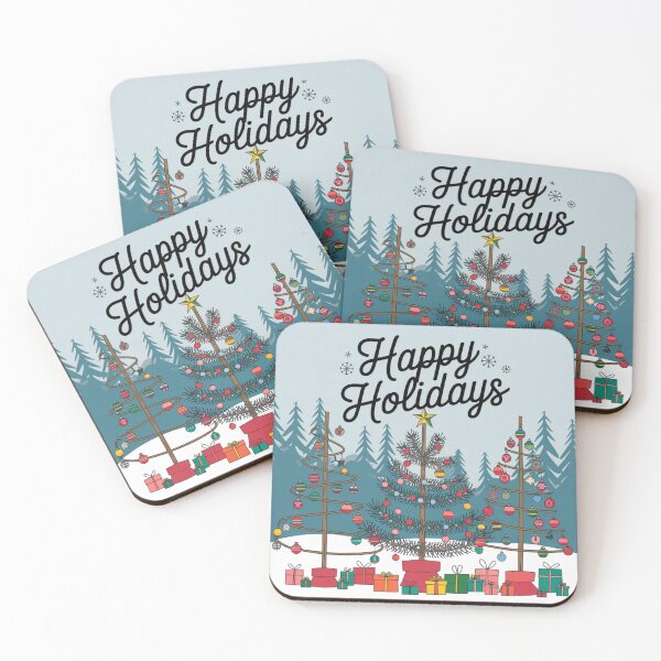 Item preview, Happy Holidays Color Three Trees and Gifts designed and sold by FunkyCatDesigns.
