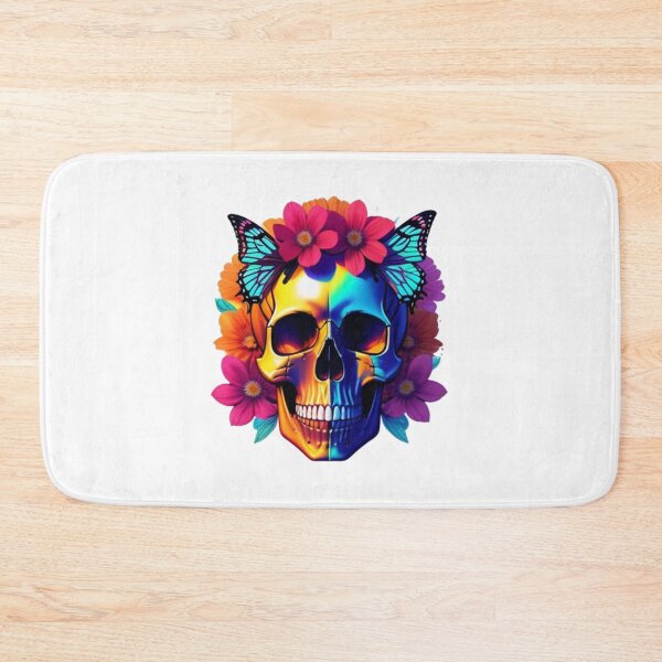 Item preview, Braddock colorful skull with flowers designed and sold by Mara's designs.