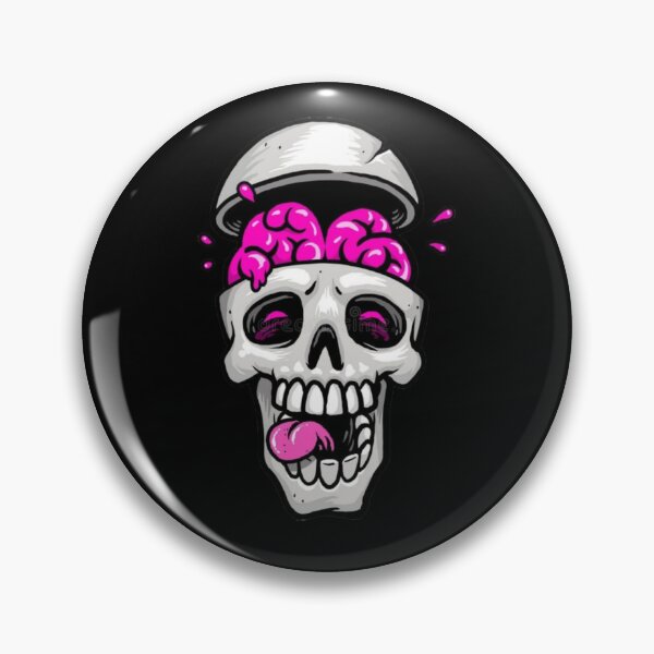 Item preview, Funny skull with brains designed and sold by Mara's designs.