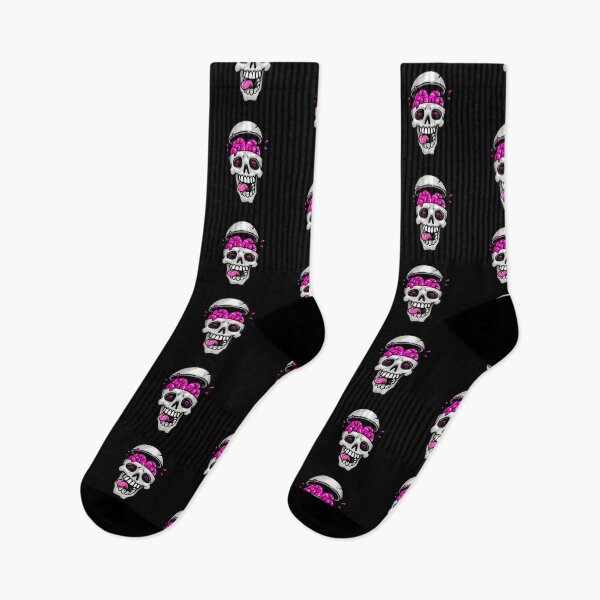 Item preview, Funny skull with brains designed and sold by Mara's designs.