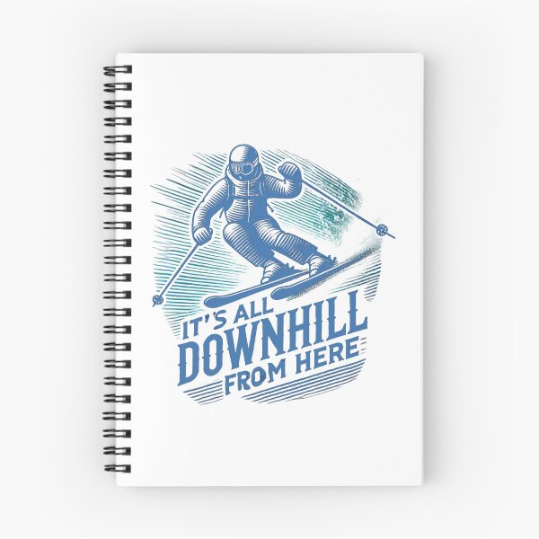 Item preview, It's All Downhill from Here – Retro Skiing Adventure Art designed and sold by Kashear.
