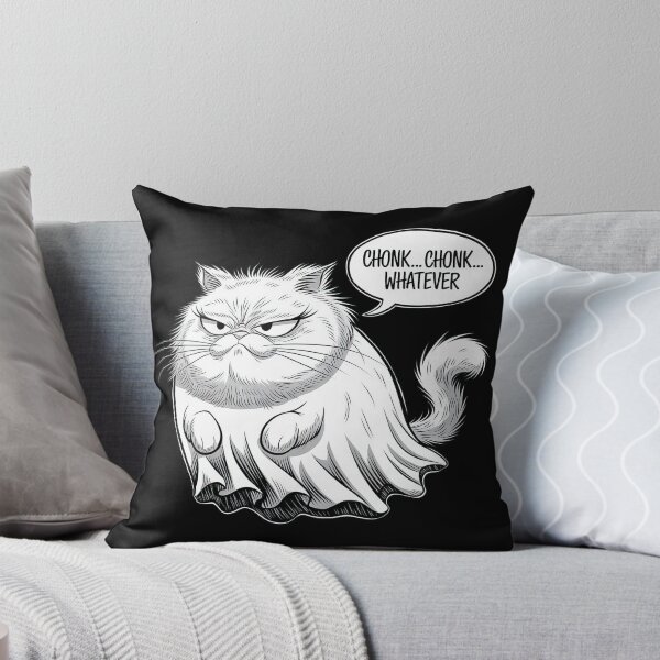 Item preview, Chonk Chonk Whatever - Chonky Funny Ghost Cat designed and sold by FallenStarArt.