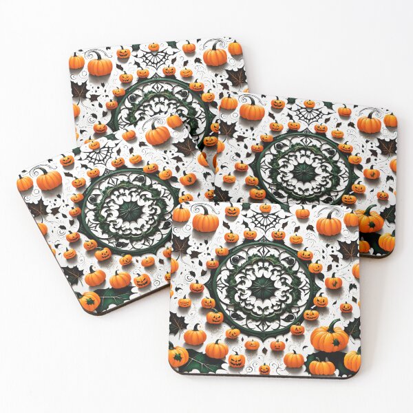 Item preview, Halloween Pumpkin and Spider Web Mandala designed and sold by MandalasShops.