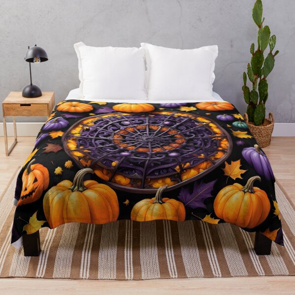 Item preview, Eerie Pumpkin Mandala with Gothic Charm designed and sold by MandalasShops.