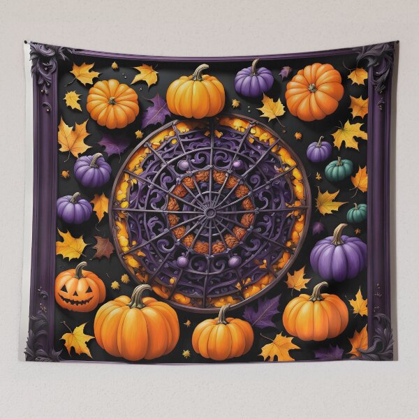 Item preview, Eerie Pumpkin Mandala with Gothic Charm designed and sold by MandalasShops.