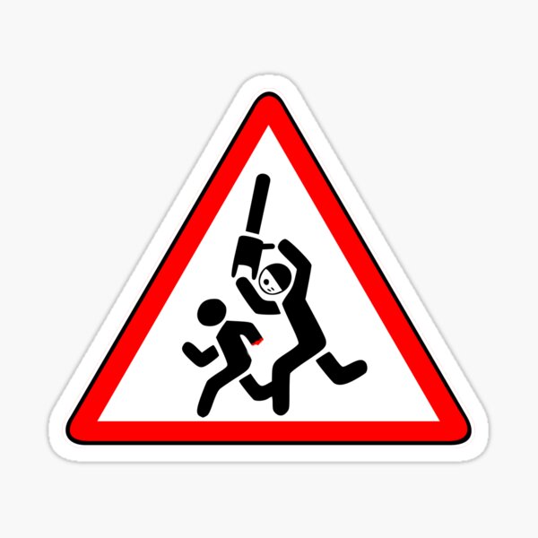 Caution Chainsaw Killer Sign Sticker