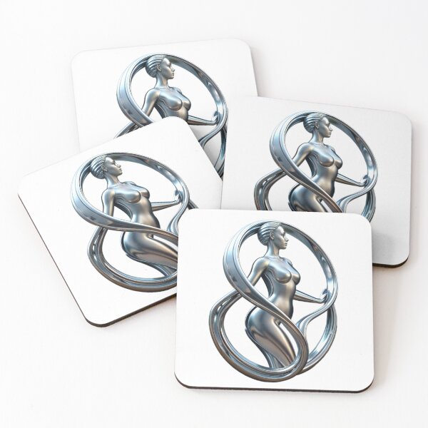 Item preview, metallic logo woman in 3D style  designed and sold by Creative88Art.