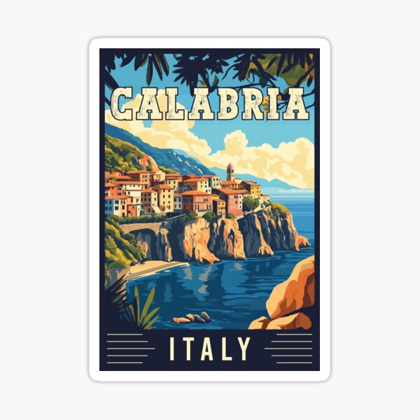 Discover the Rustic Beauty of Calabria in Italy - Travel Art Sticker