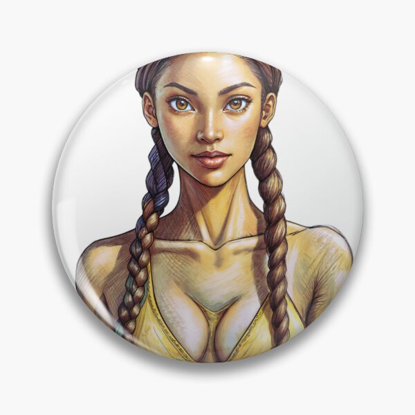 Item preview, girl with braids hair in drawing style  designed and sold by Creative88Art.