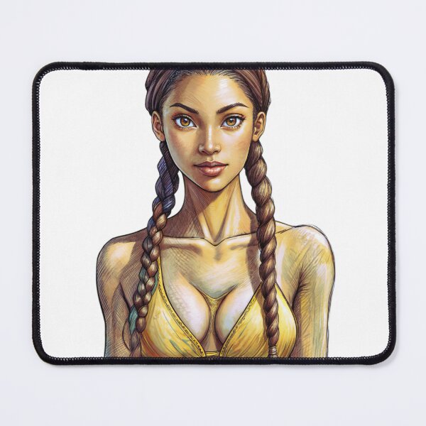 Item preview, girl with braids hair in drawing style designed and sold by Creative88Art.