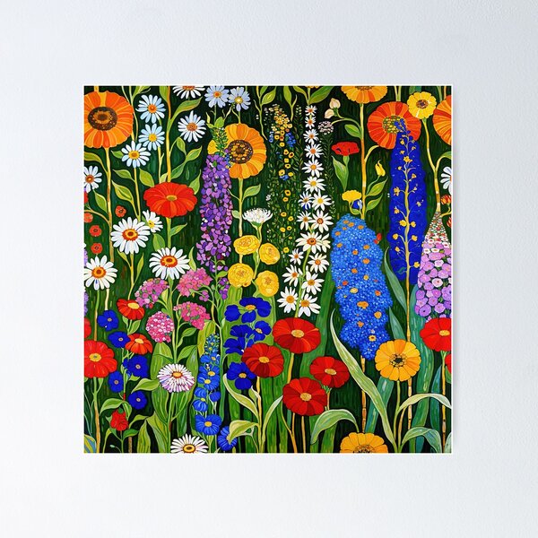 Aperçu de l'œuvre Jardin de fleurs de Klimt créée et vendue par maniacfitness.