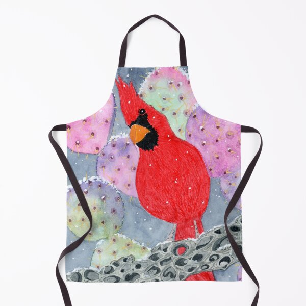Item preview, Cardinal on Snowy Prickly Pear Cactus designed and sold by Sonoran Glimmer.