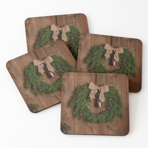 Item preview, Christmas decoration of pine, with with bell, festive rustical wooden background designed and sold by Adrikul.
