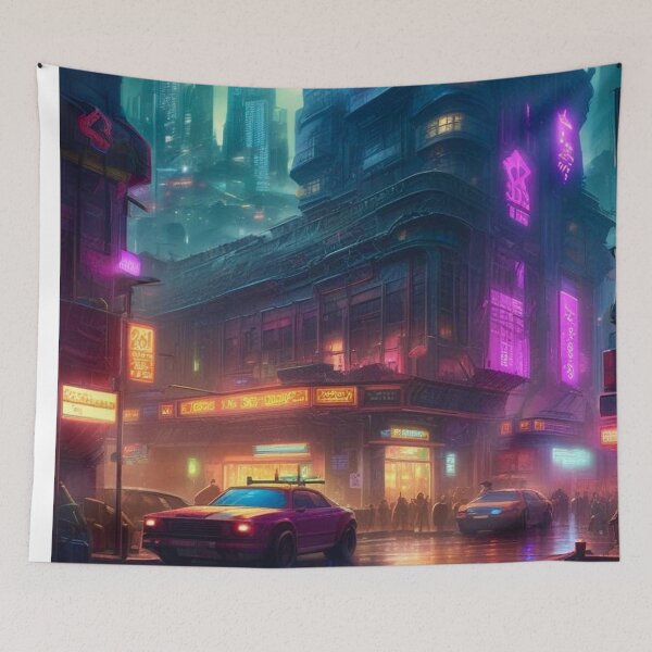 Item preview, Cyberpunk City Streets 3 - Sci Fi Art concept designed and sold by Delerat7.