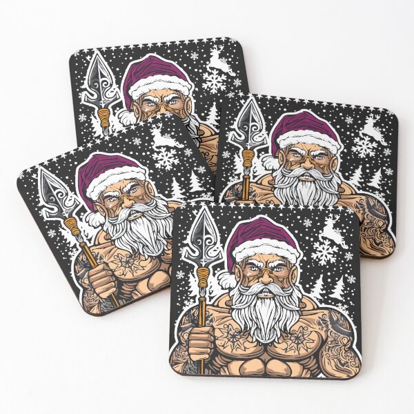 Item preview, 06 Very Bad Santa Claus Snowflake Chest with Tattoos designed and sold by Margarita-Art.
