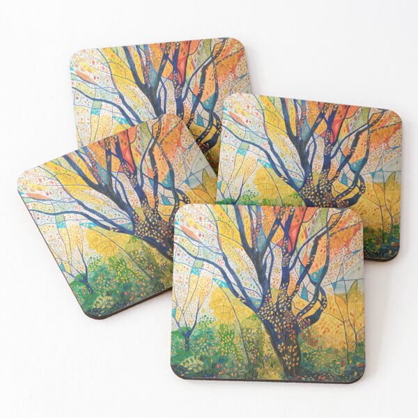 Item preview, Colourful abstract Autumn landscape watercolour painting  designed and sold by esvb.