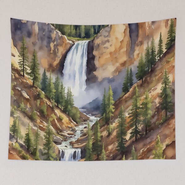 Item preview, Yellowstone National Park Artist Point Watercolor designed and sold by Magnolia Valley Art.