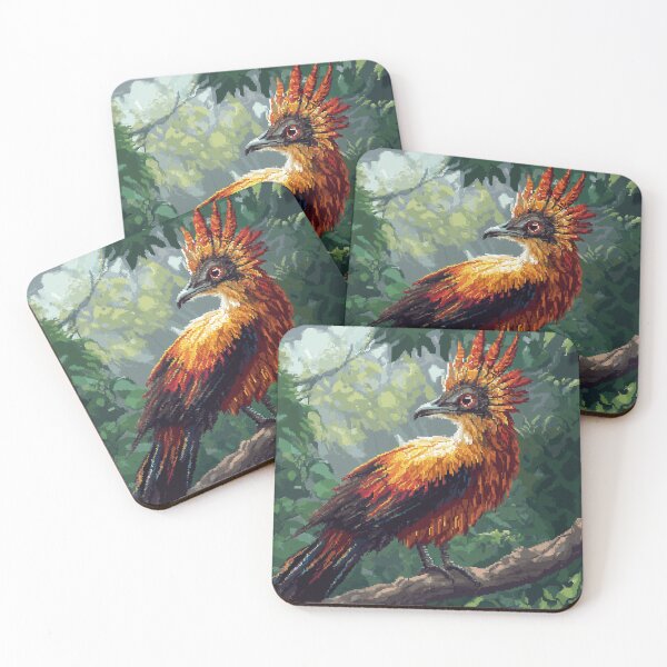 Item preview, Hoatzin Bird Pixel Art in Lush Jungle designed and sold by Snazzy-Studio.
