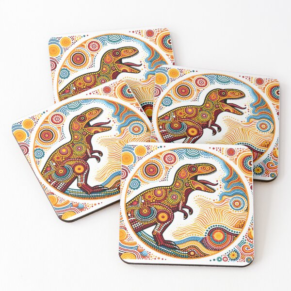 Item preview, Vibrant Dinosaur Art - Tyrannosaurus rex by heidiannemorris © designed and sold by FOLK ART FUSION by heidiannemorris.