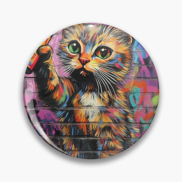 Item preview, Rebel Spray Cat - Urban Street Art Print designed and sold by Ideationing.