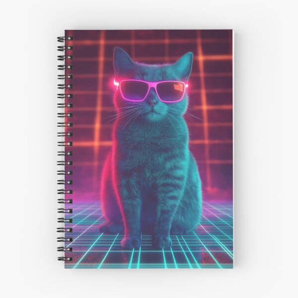 Item preview, Neon Cool Cat - Retro Futuristic Cat Art Print designed and sold by Ideationing.