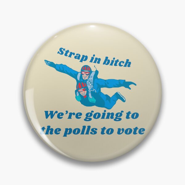 Item preview, Get in we’re going to the polls to vote retro blue and red graphic designed and sold by KWZCreates.