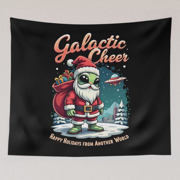 Item preview, Galactic Cheer Alien Santa Happy Holidays from Another World designed and sold by Dream-Art-Wear.