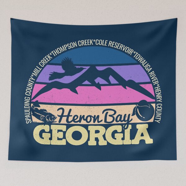 Item preview, Heron Bay Georgia Sunset Retro Vintage Local Pride Logo designed and sold by CRHPOD20.