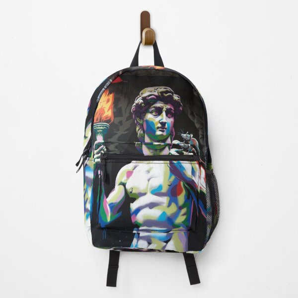 Artikelvorschau, michelangelo david mit fackel farbenfrohe banksy straße entworfen und verkauft von martin max.