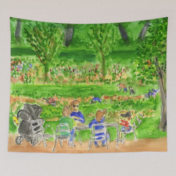 Item preview, A Sketch of the Walled Garden Grappenhall Heys, Warrington in early Autumn designed and sold by LymphomaLass.