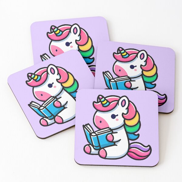 Item preview, Cute rainbow Unicorn reading book designed and sold by CharmSpell.