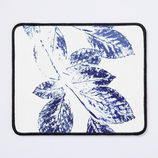 Item preview, navy blue birch leaves plant print  designed and sold by ColorandColor.