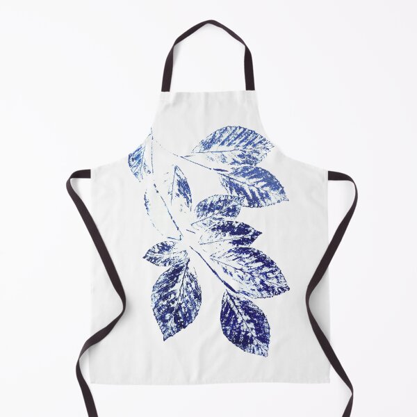 Item preview, navy blue birch leaves plant print designed and sold by ColorandColor.