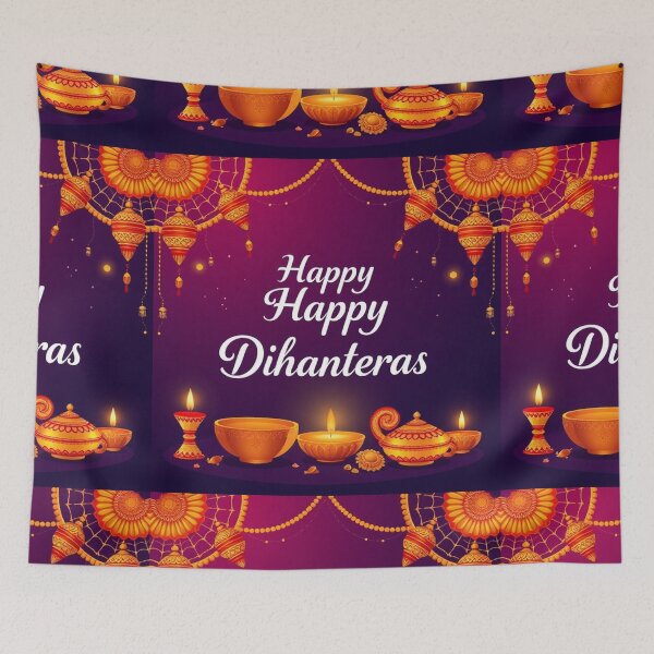 Item preview,  Happy Dhanteras – Traditional Indian Festival Greeting Card designed and sold by hjian8219.