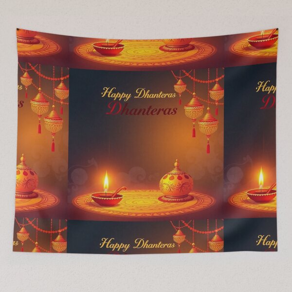 Item preview,  Happy Dhanteras – Traditional Indian Festival Greeting Card designed and sold by hjian8219.