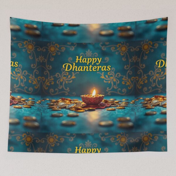 Item preview,  Happy Dhanteras – Traditional Indian Festival Greeting Card designed and sold by hjian8219.