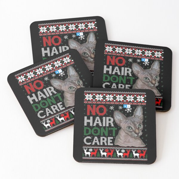 Item preview, No Hair Don’t Care Sphynx Cat Ugly Christmas Sweater – Funny Hairless Cat Holiday designed and sold by AsTrooArts.