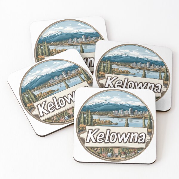 Item preview, Kelowna Cityscape with Mountains Scenic British Columbia Okanagan Valley designed and sold by meganohm.