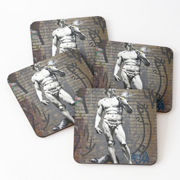 Item preview, michelangelo david with statue colorfull banksy street designed and sold by martin max.
