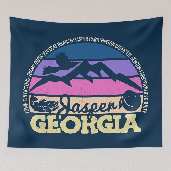 Item preview, Jasper Georgia Sunset Retro Vintage Local Pride Logo designed and sold by CRHPOD20.