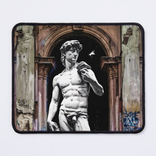 Item preview, michelangelo david with statue colorfull banksy street designed and sold by martin max.