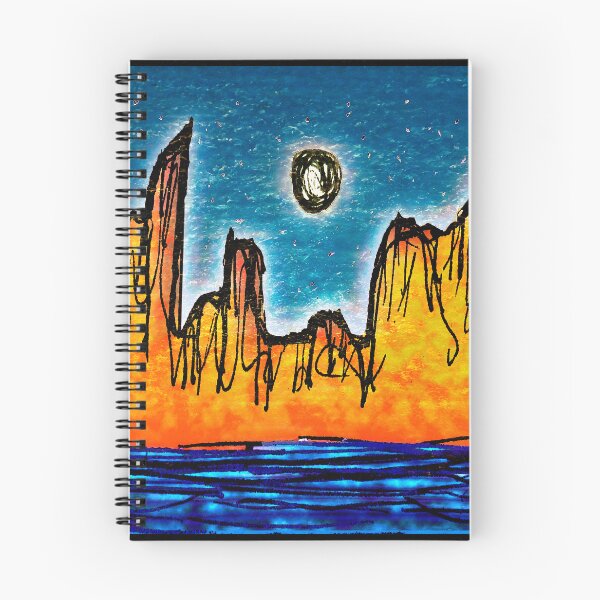 Item preview, Mountainous island Hand Drawn Illustration designed and sold by DFLC Prints.