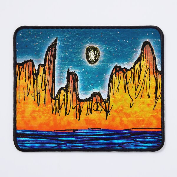 Item preview, Mountainous island Hand Drawn Illustration designed and sold by DFLC Prints.