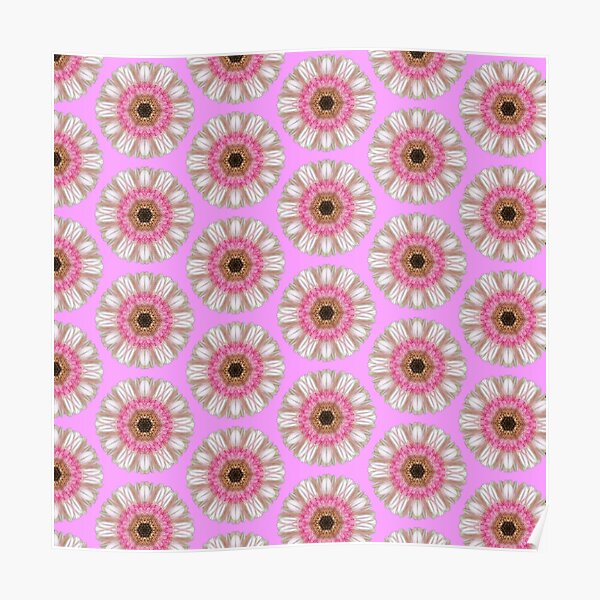 Pink gerberas on pink Poster