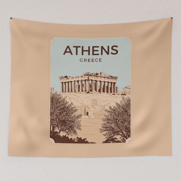 Item preview, A Vintage Travel Illustration of Athens - Greece  designed and sold by GoodOldVintage.