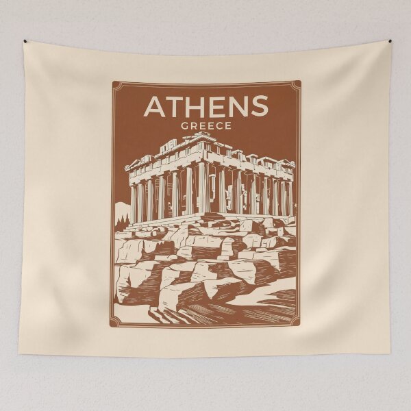 Item preview, A Vintage Travel Illustration of Athens - Greece  designed and sold by GoodOldVintage.