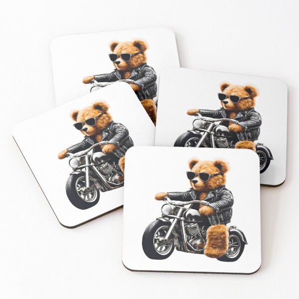 Item preview, Cool Biker Teddy Bear on Motorcycle - Fun and Cute Plush Design designed and sold by Fredster1966.